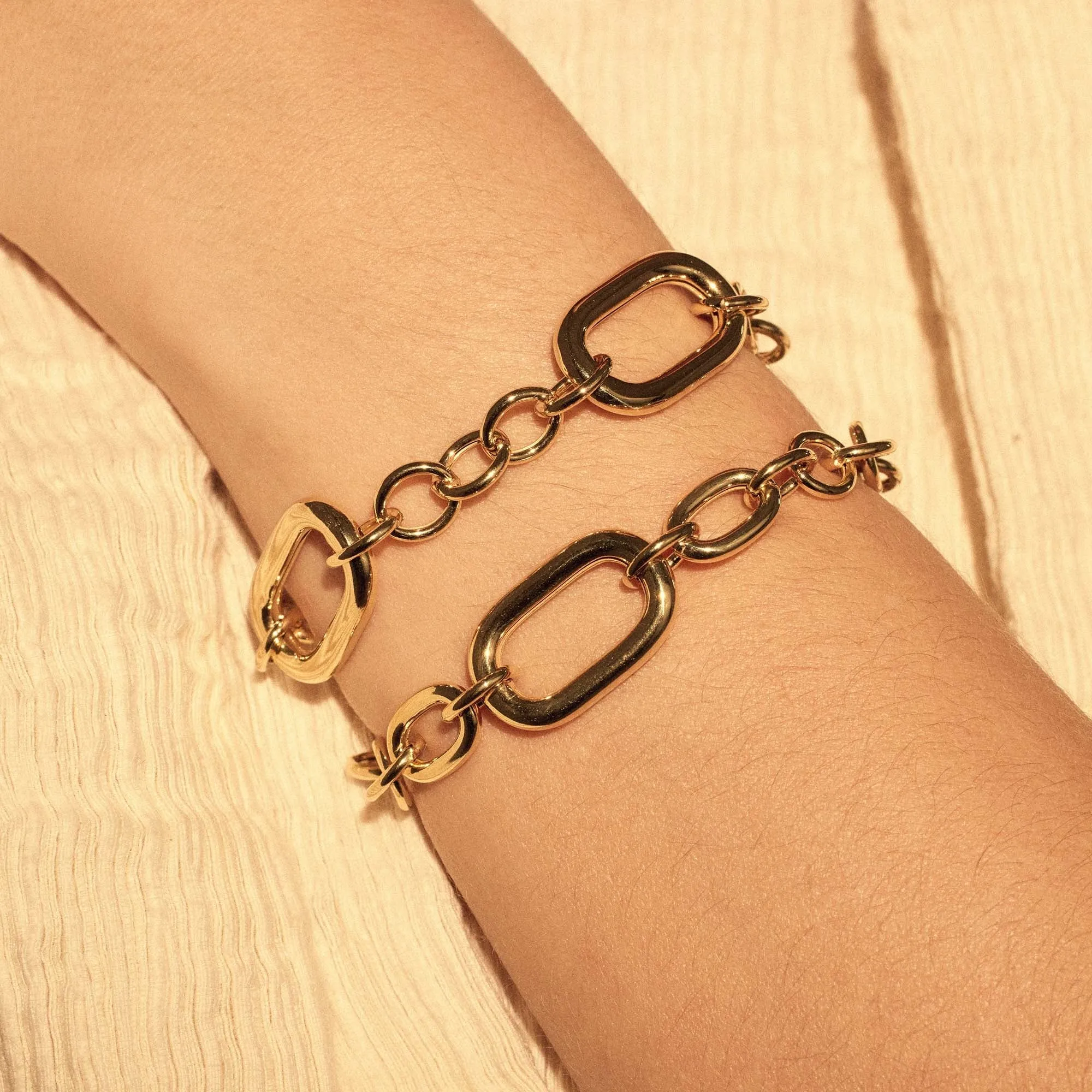 Bibbiena Poppi Gionna 925 sterling silver gold plated link bracelet