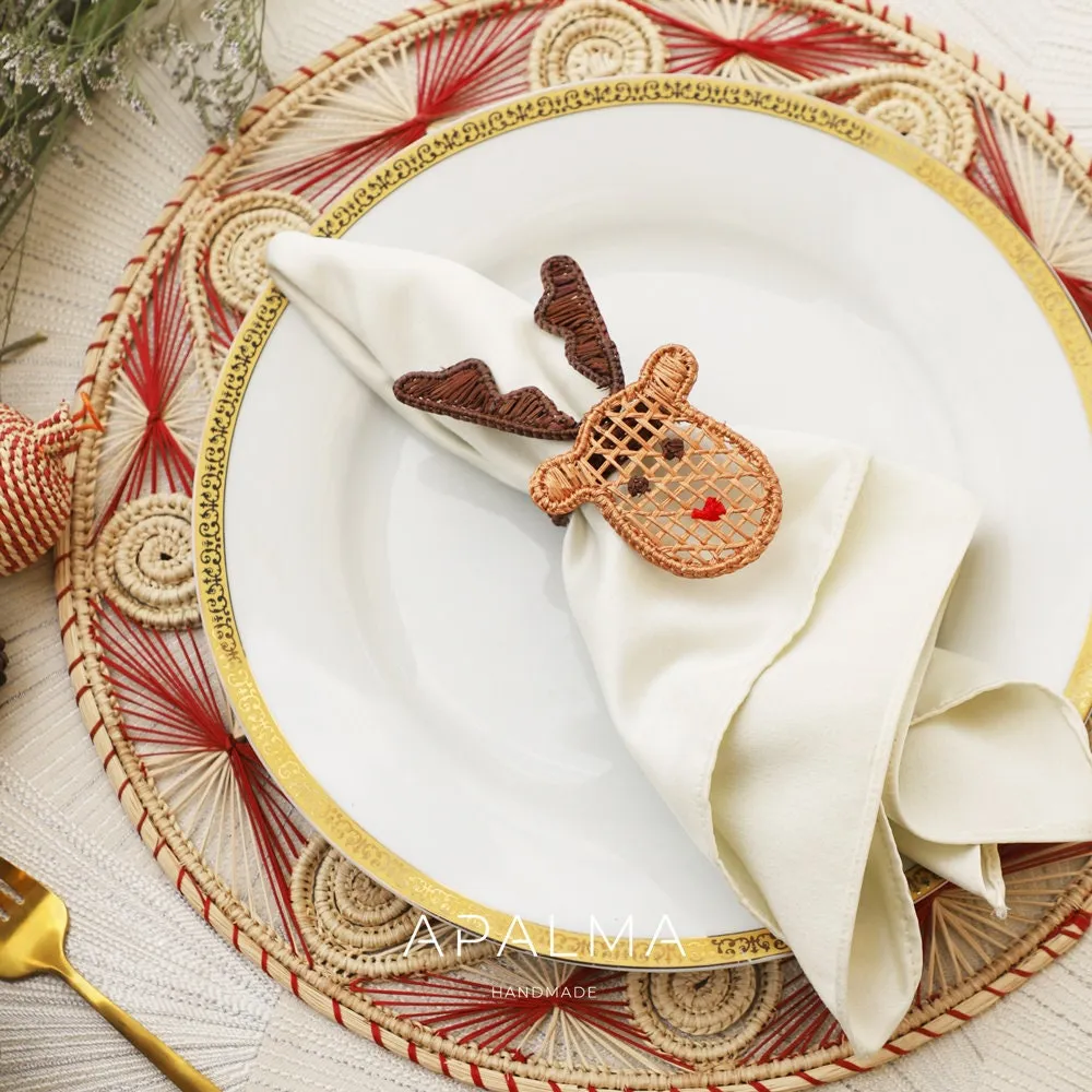 Christmas Napkin Rings - Reindeer, Holly Berry, Christmas Tree - For Holiday's Table Decor