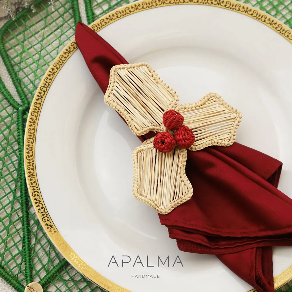 Christmas Napkin Rings - Reindeer, Holly Berry, Christmas Tree - For Holiday's Table Decor
