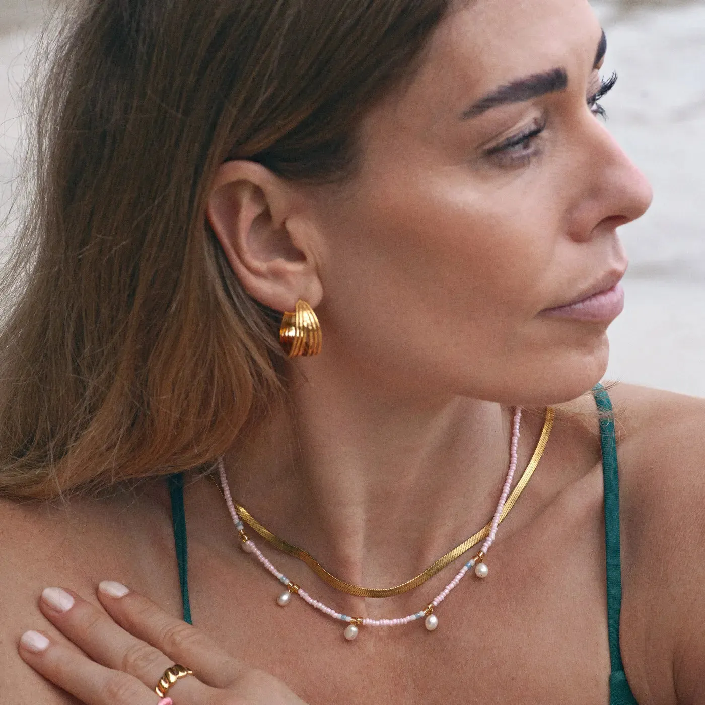 Elina - Split Hoop Earrings Stainless Steel