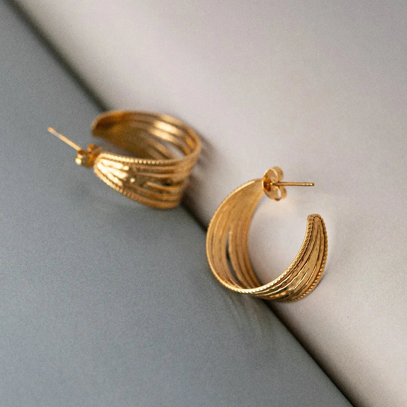 Elina - Split Hoop Earrings Stainless Steel