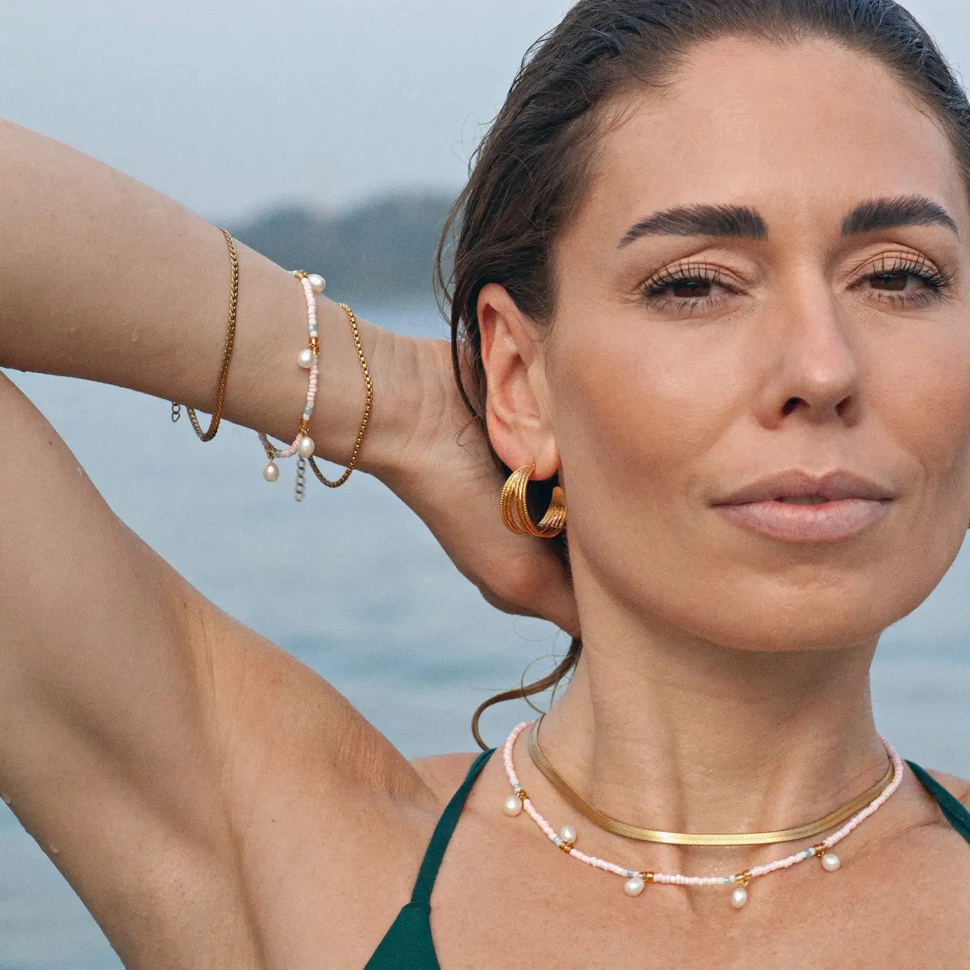 Elina - Split Hoop Earrings Stainless Steel