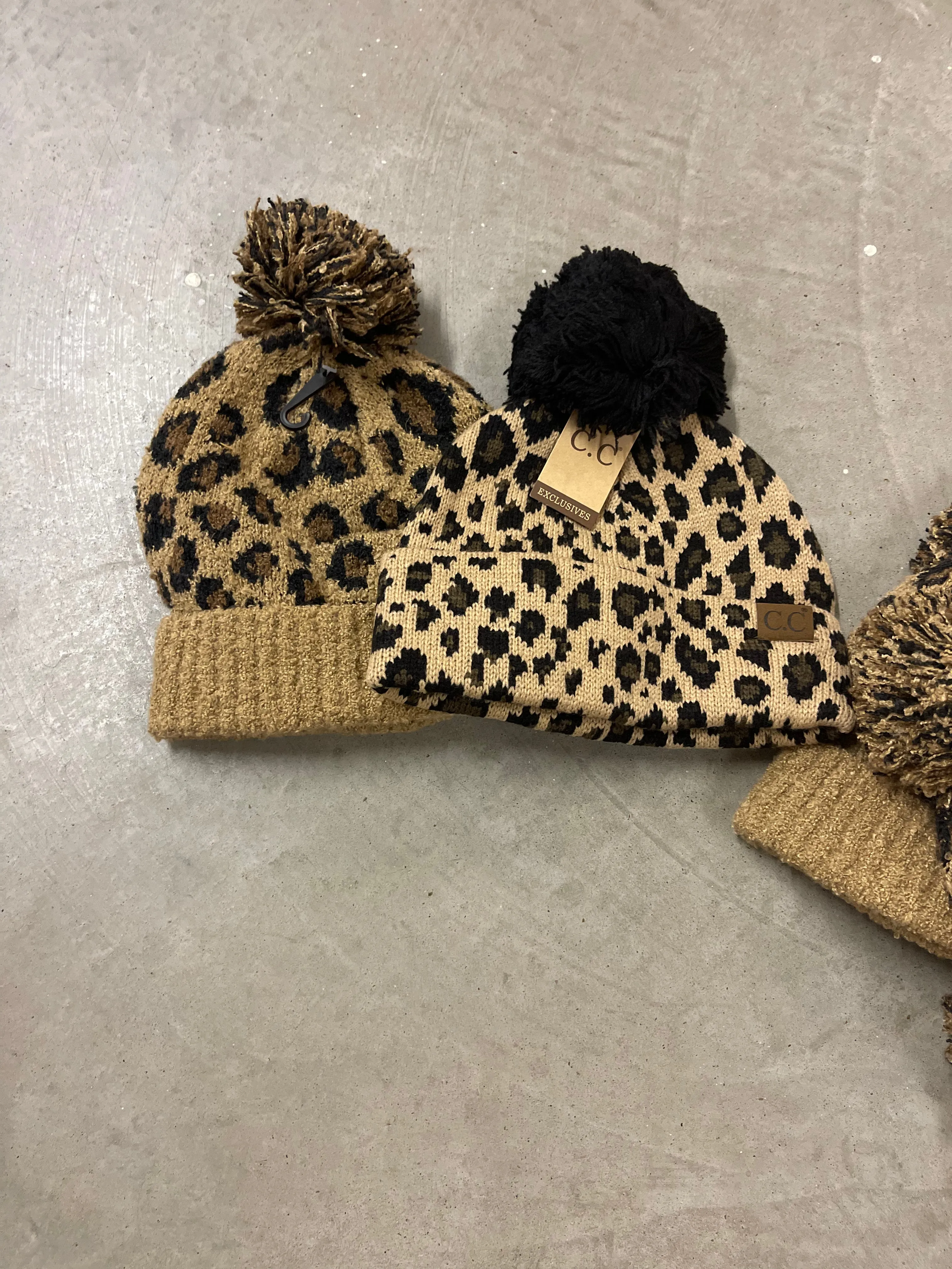 Leopard Beanie (supper soft) with brown patch antique hardware