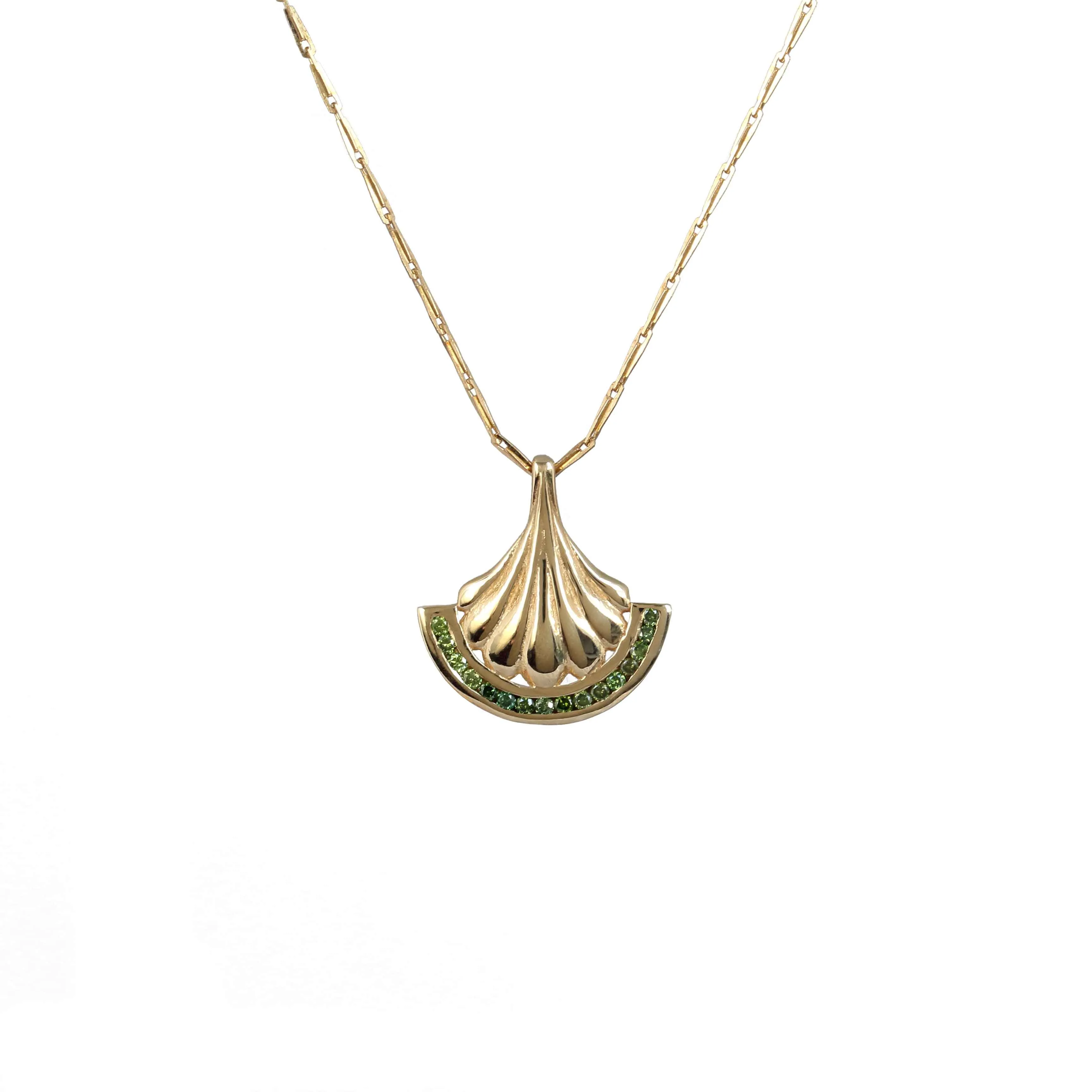 Pillar Green Diamond Necklace