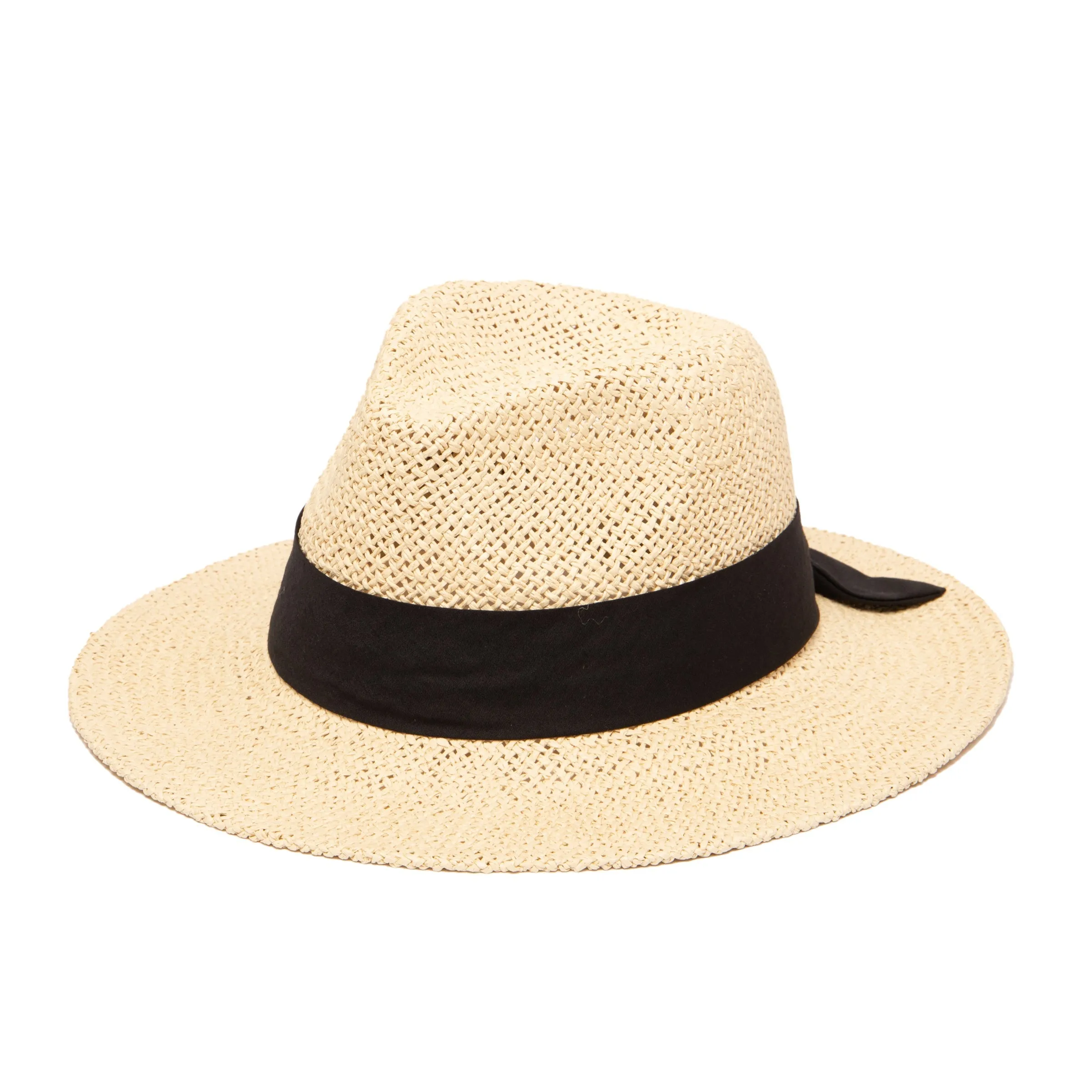 Women's Woven Paper Fedora With Back Knot Band