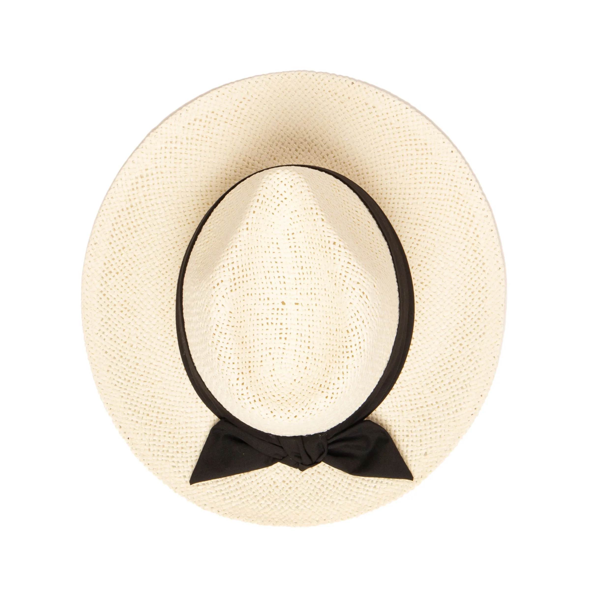 Women's Woven Paper Fedora With Back Knot Band